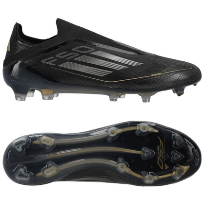 adidas F50 Elite Laceless FG Dark Spark - Noir/Argenté/Doré